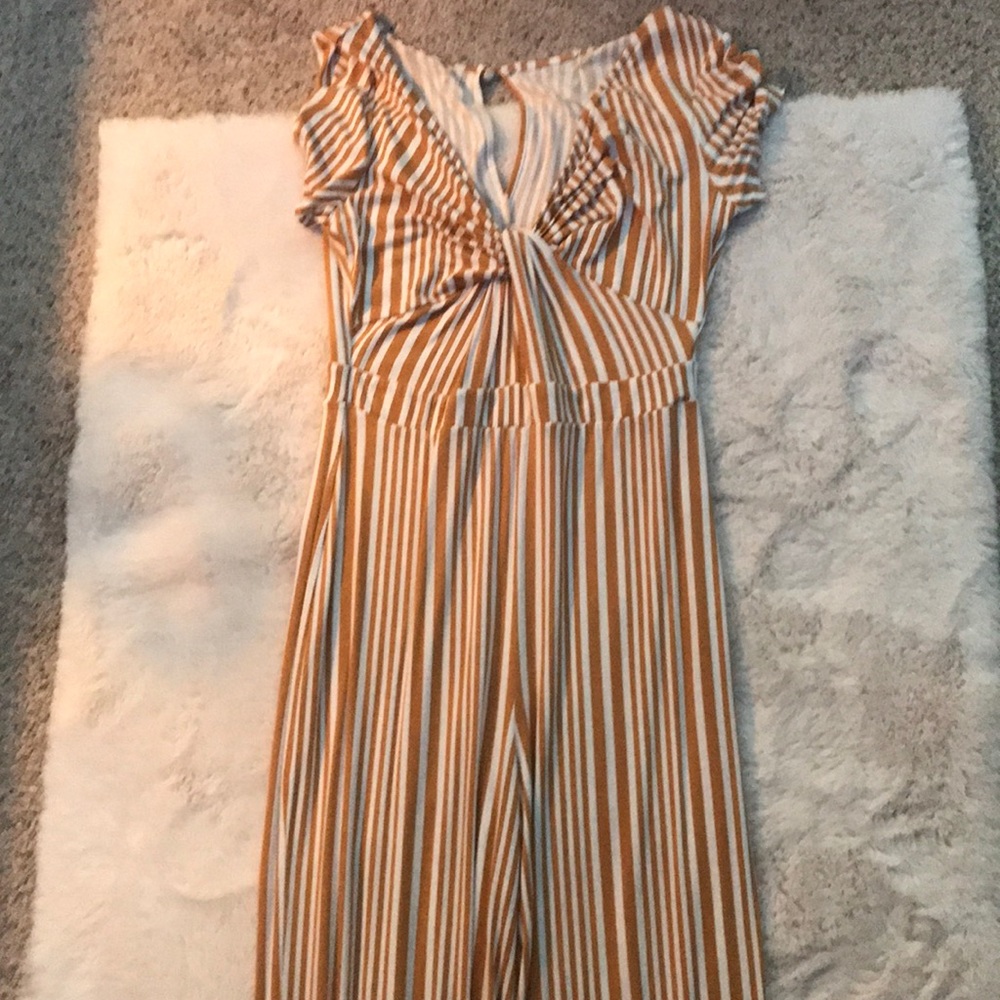 Yellow striped romper